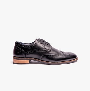 Hush Puppies Dustin Herren Brogue Schuhe Schwarz