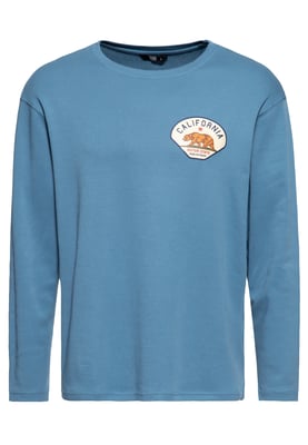 King Kerosin Herren Langarmshirt California Motor State blau