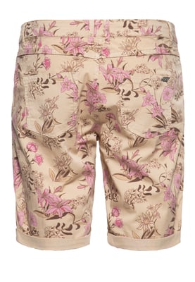 Amor, Truth & Trust Damen ATT JEANS Feminine Jeansshorts mit floralem All-Over Print Lola beige