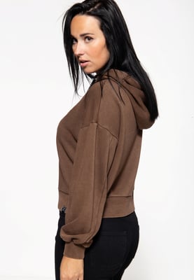 Queen Kerosin Damen Hoodie Wild Ones Ride Free dunkelbraun