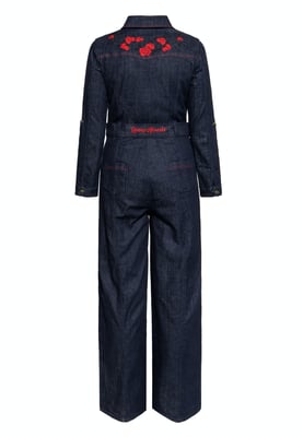 Queen Kerosin Damen Western Overall Roses Denim