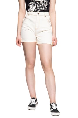 Queen Kerosin Damen Denim Shorts naturweiß