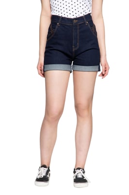 Queen Kerosin Damen Denim Shorts Denim