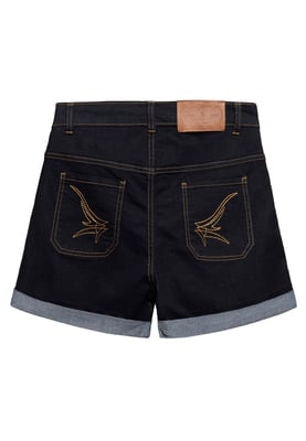 Queen Kerosin Damen Denim Shorts schwarz