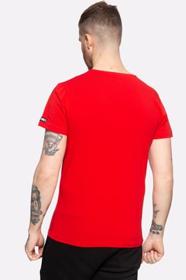 Akito Tanaka Herren T-Shirt mit Frontprint Fight Club rot