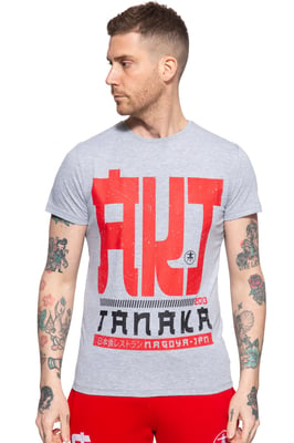 Akito Tanaka Herren T-Shirt mit Frontprint Write grau