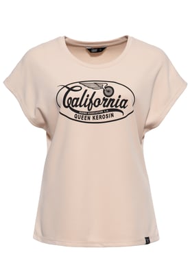 Queen Kerosin Damen T-Shirt California ecru