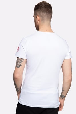 Akito Tanaka Herren T-Shirt mit Frontprint Gladiator Fighters weiß