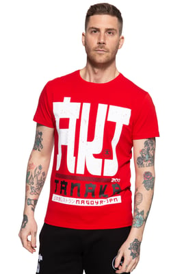 Akito Tanaka Herren T-Shirt mit Frontprint Write rot