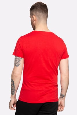 Akito Tanaka Herren T-Shirt mit Frontprint Sword Area rot