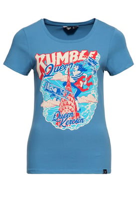 Queen Kerosin Damen T-Shirt Rumble Queen blau