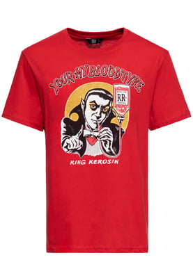King Kerosin Herren Print T-Shirt You're my blood type rot