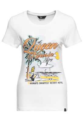 Queen Kerosin Damen Print T-Shirt Queens Bay offwhite