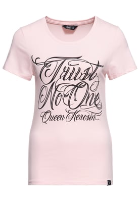 Queen Kerosin Damen Classic T-Shirt Trust no One pink