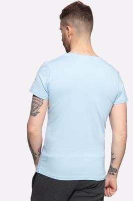 Akito Tanaka Herren T-Shirt mit Frontprint Gladiator Fighters blau