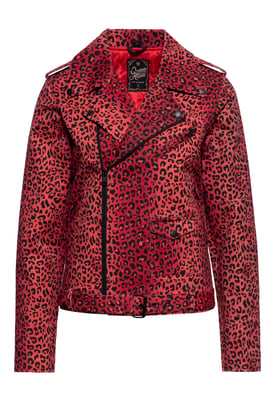 Queen Kerosin Damen Biker Jacke Motor Queen Service rot