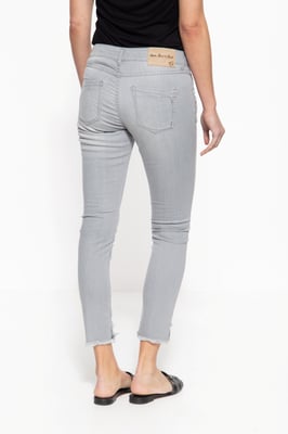 Amor, Truth & Trust Damen ATT JEANS Slim Fit Jeans mit offenen Kanten am Saum Leoni grau