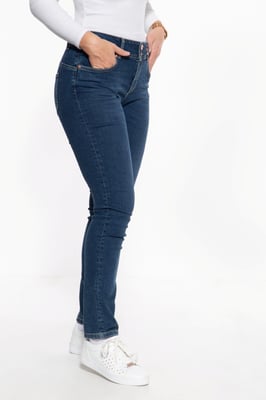 Amor, Truth & Trust Damen Slim Fit Jeans mit hohem Bund Chloe blau