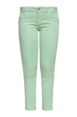 Amor, Truth & Trust Damen ATT JEANS Slim Fit Hose mit offenen Kanten Leoni Dusty Green