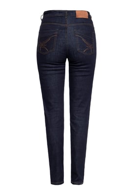 Queen Kerosin Damen Jeanshose mit Kontrast Stickerei dunkelblau