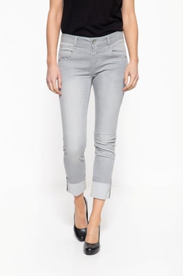 Amor, Truth & Trust Damen 7/8 Jeans mit legerem Beinaufschlag Zoe hellgrau