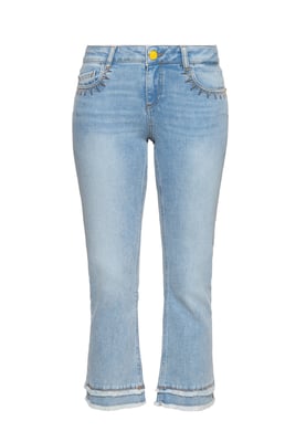 Amor, Truth & Trust Damen Cropped Flare Jeans Brenda hellblau