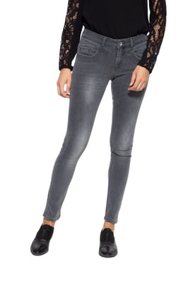 Amor, Truth & Trust Damen ATT JEANS Damen 5-Pocket Jeans mit Strukturstickerei am Tascheneingriff Venus grau