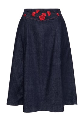 Queen Kerosin Damen Western Swingrock Roses Denim