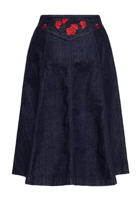 Queen Kerosin Damen Western Swingrock Roses Denim