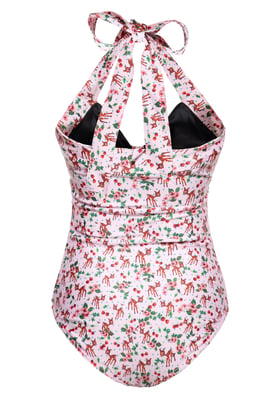 Queen Kerosin Damen Swimsuit Deer rosa