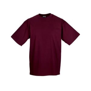 Russell Herren Organik T-Shirt Kurzarm (Burgunderrot)