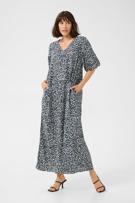 Kleid A-shape blue white