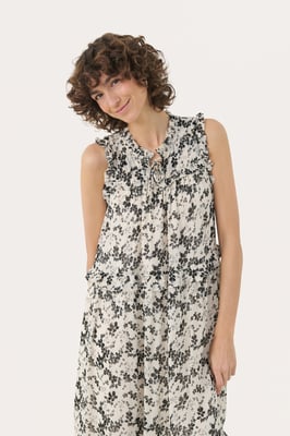 Kleid Gerade Passform black offwhite