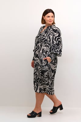 Kleid A-shape black white