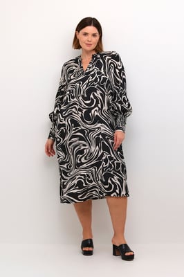 Kleid A-shape black white