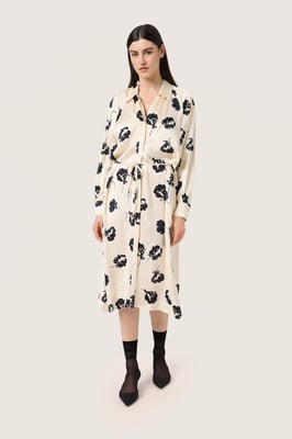 Kleid Lockere Passform black white