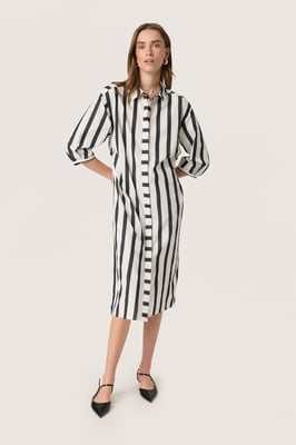 Kleid Gerade Passform black white
