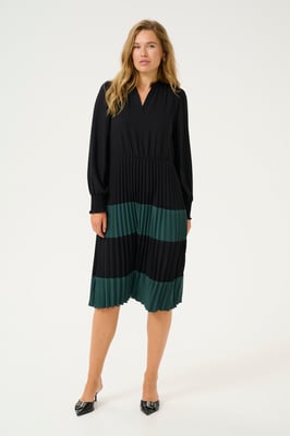 Kleid Feminine black green