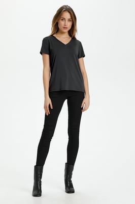 T-shirt Gerade Passform black