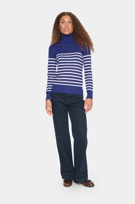Rollkragen Gerade Passform blue