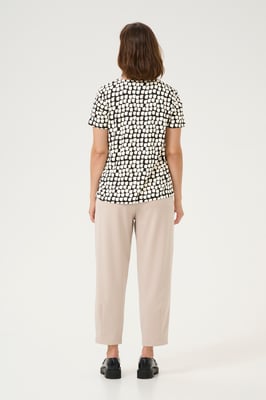 Kurzarm-Bluse Regular fit Black_Sand Graphic Dot black