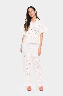 Kurzarm-Bluse Lockere Passform Ice white