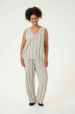 Ärmellose Bluse Regular fit Moonstruck / Black Stripe white black