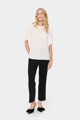 Kurzarm-Bluse Lockere Passform Ice white