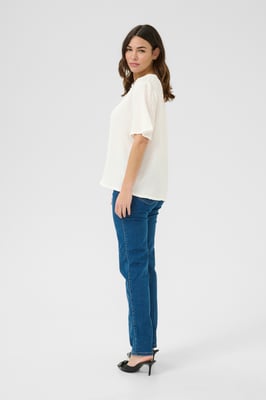 Kurzarm-Bluse Regular fit Chalk white