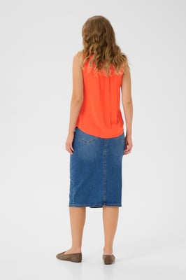 Ärmellose Bluse Regular fit Grenadine orange