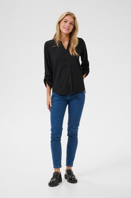 Kurzarm-Bluse Regular fit Black