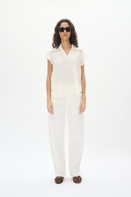Kurzarm-Bluse Whisper White