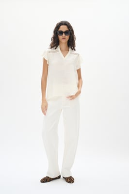 Kurzarm-Bluse Whisper White