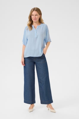 Kurzarm-Bluse Casual fit Windsurfer light blue
